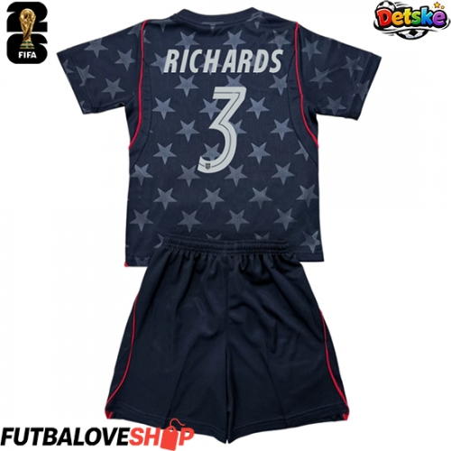 Dres Spojené štáty Chris Richards #3 Preč pre deti MS 2026 Krátky Rukáv (+ trenírky)